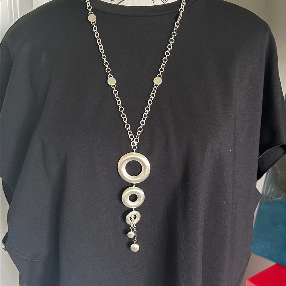 Gorgeous Sterling Silver Large Pendant Necklace